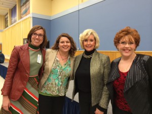 Caitlin Copple, Women's Foundation of Montana Advisory Board Member, Jen Euell, WFM Program Director, equal pay advocate Lilly Ledbetter and Mary Rutherford, President and CEO of the Montana Community Foundation at the inaugural Montana Equal Pay Summit last spring.  WFM was one of the organizers.